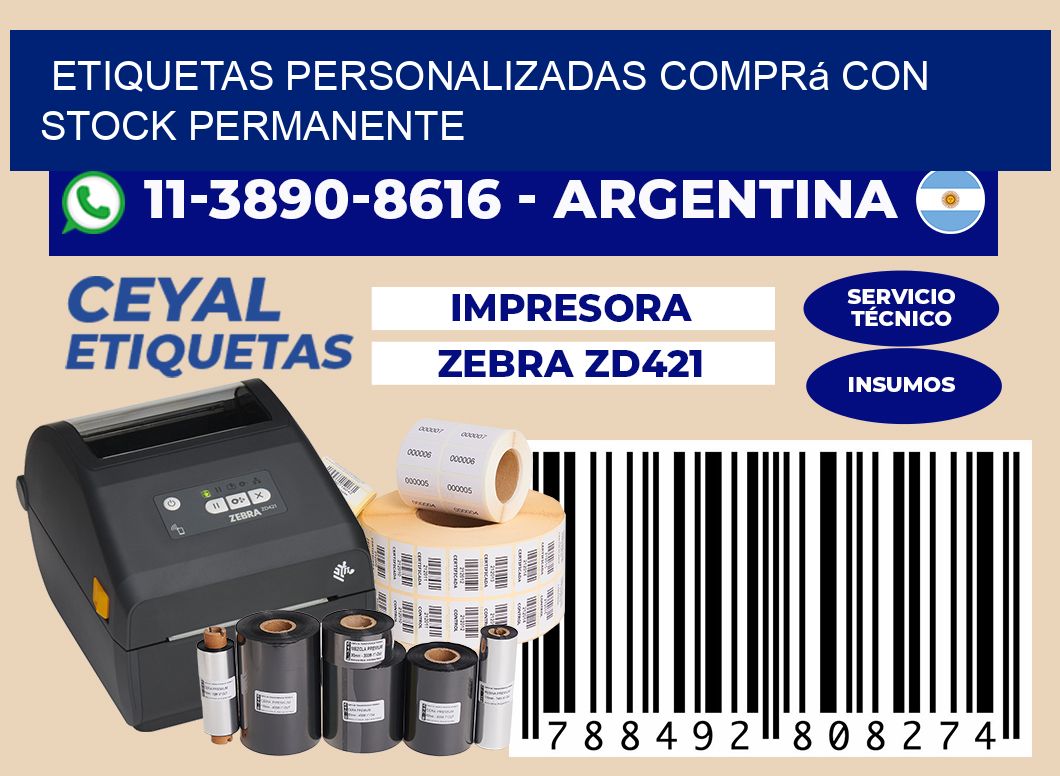 etiquetas personalizadas Comprá con stock permanente