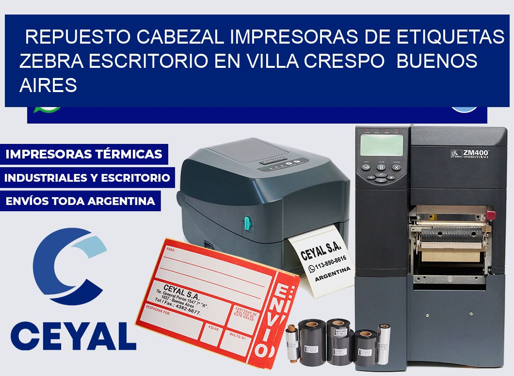 repuesto cabezal Impresoras de Etiquetas zebra escritorio en Villa Crespo  Buenos Aires