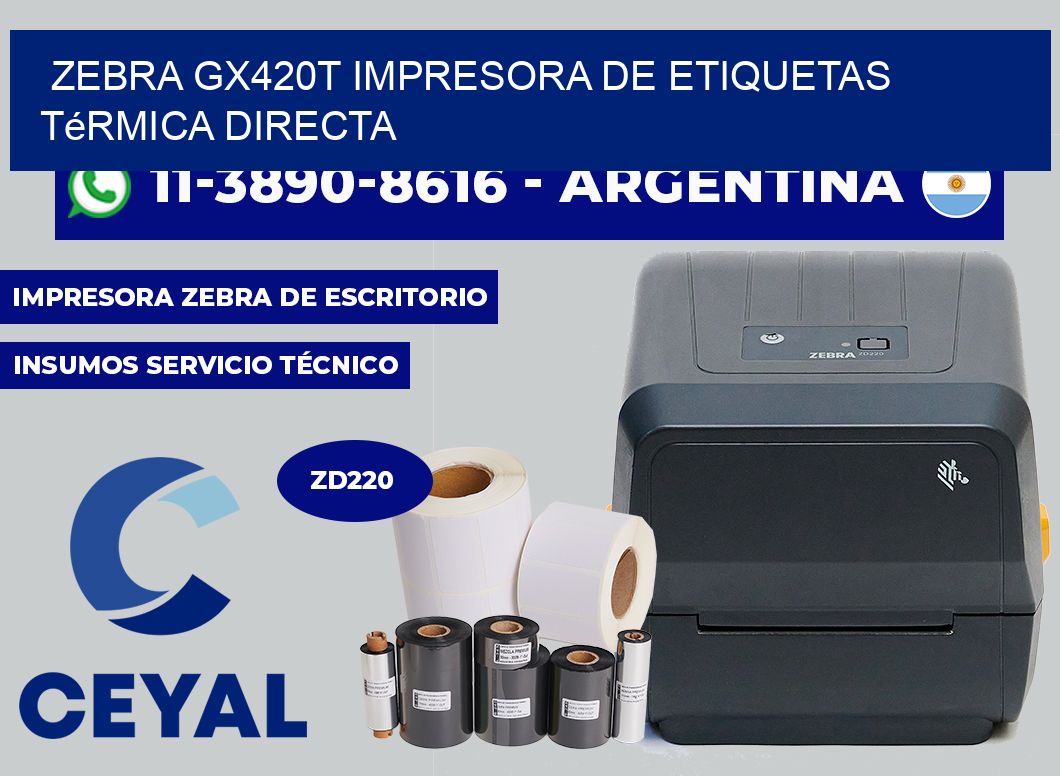 zebra GX420t impresora de etiquetas térmica directa