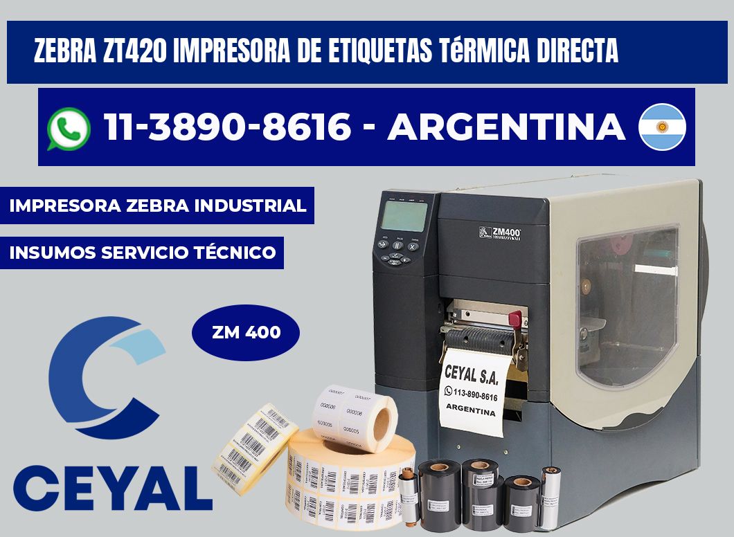 zebra ZT420 impresora de etiquetas térmica directa