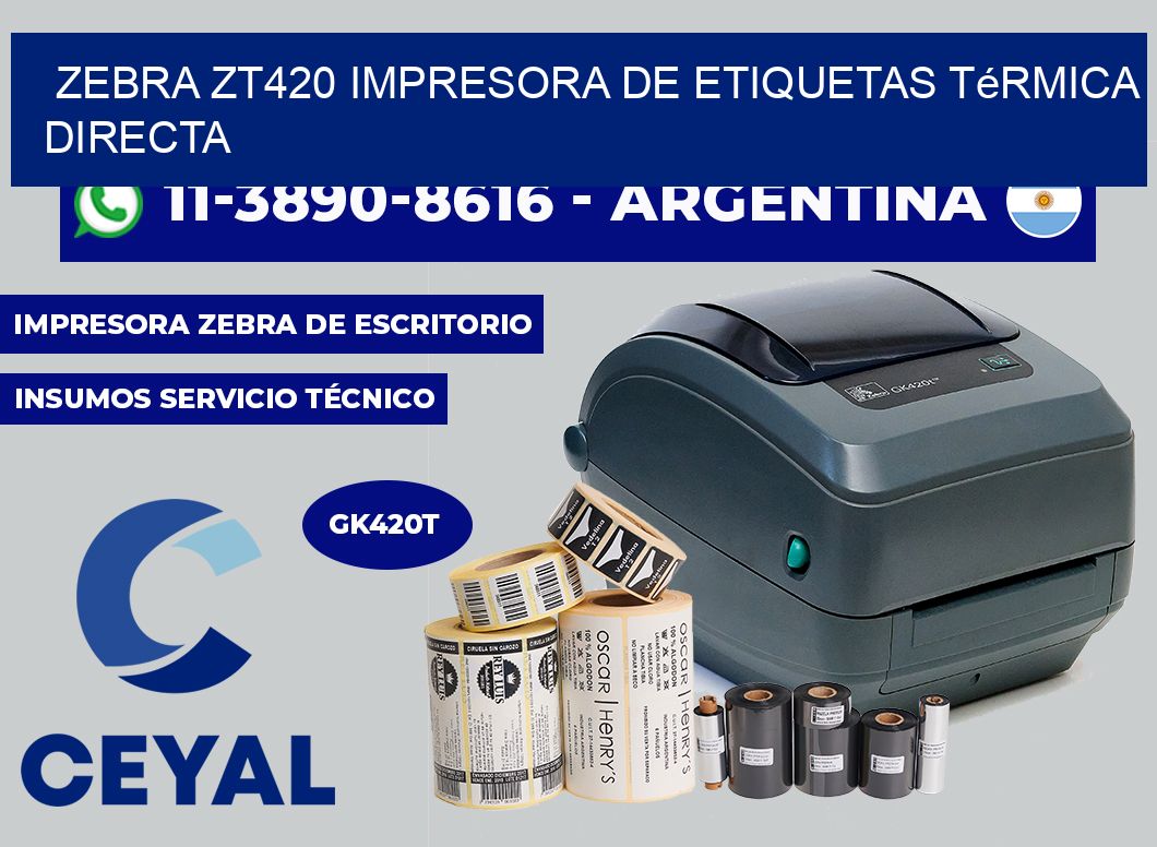 zebra ZT420 impresora de etiquetas térmica directa