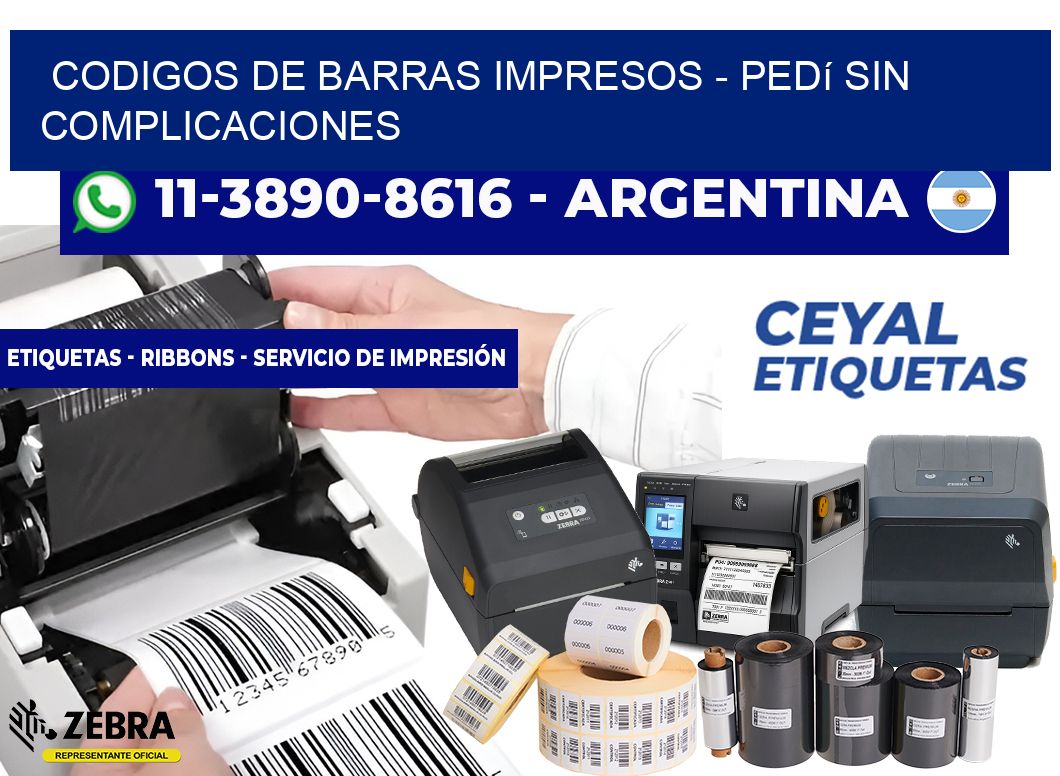 CODIGOS DE BARRAS IMPRESOS - Pedí sin complicaciones