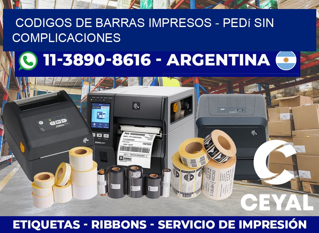 CODIGOS DE BARRAS IMPRESOS – Pedí sin complicaciones