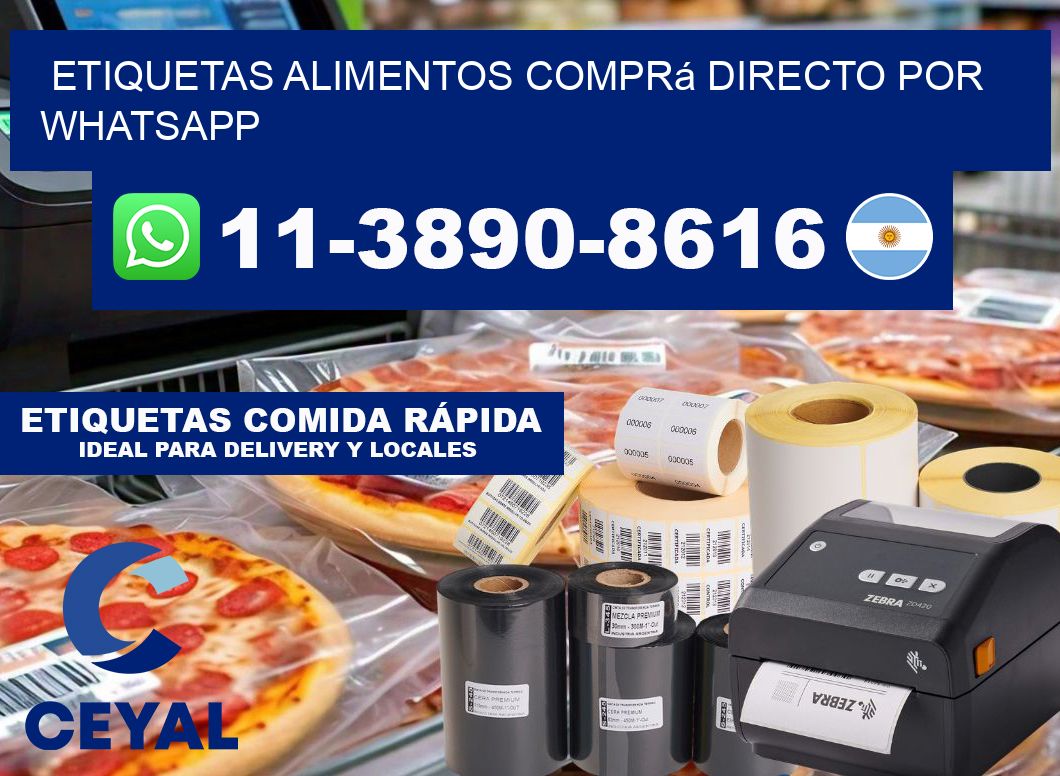 ETIQUETAS ALIMENTOS Comprá directo por WhatsApp