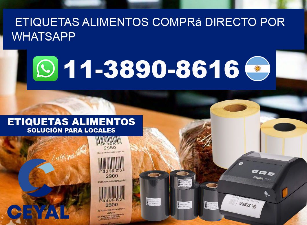 ETIQUETAS ALIMENTOS Comprá directo por WhatsApp