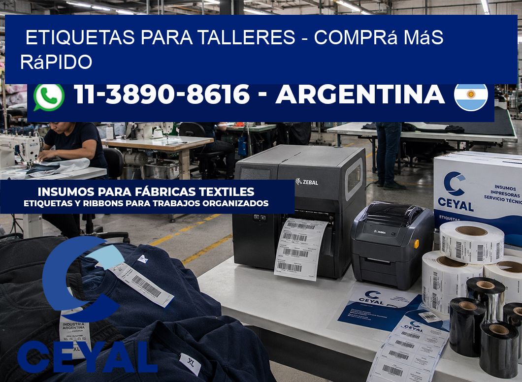 ETIQUETAS PARA TALLERES - Comprá más rápido