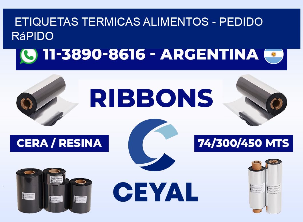 ETIQUETAS TERMICAS ALIMENTOS - Pedido rápido