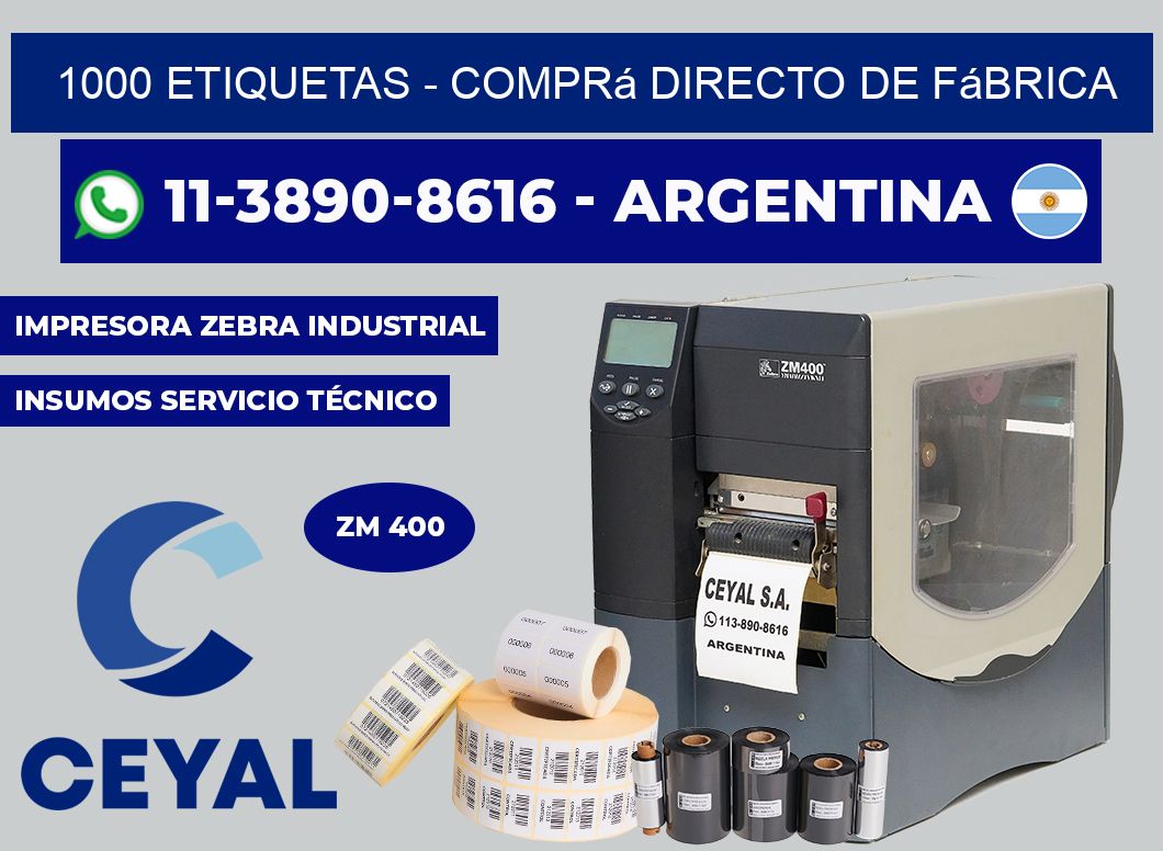 1000 ETIQUETAS - Comprá directo de fábrica