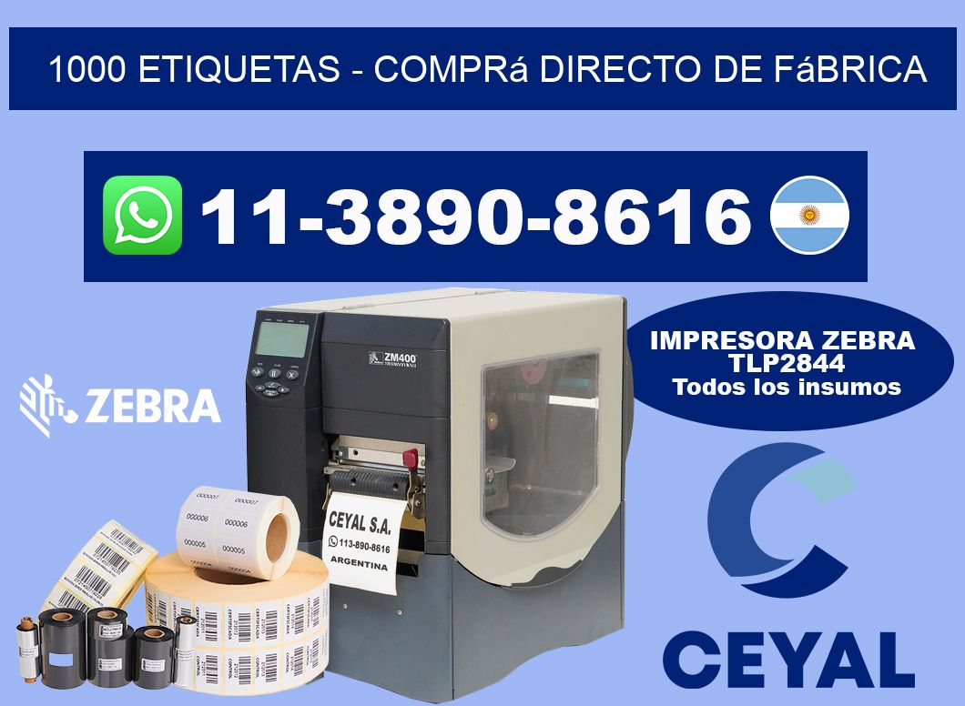 1000 ETIQUETAS - Comprá directo de fábrica