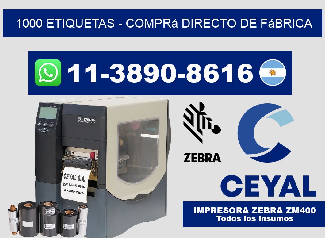 1000 ETIQUETAS - Comprá directo de fábrica
