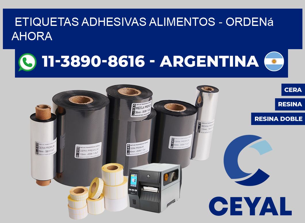 ETIQUETAS ADHESIVAS ALIMENTOS - Ordená ahora