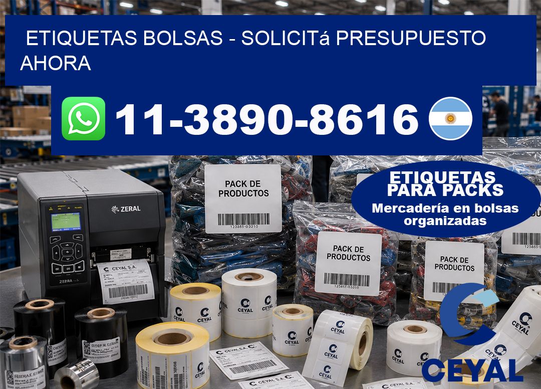 ETIQUETAS BOLSAS - Solicitá presupuesto ahora