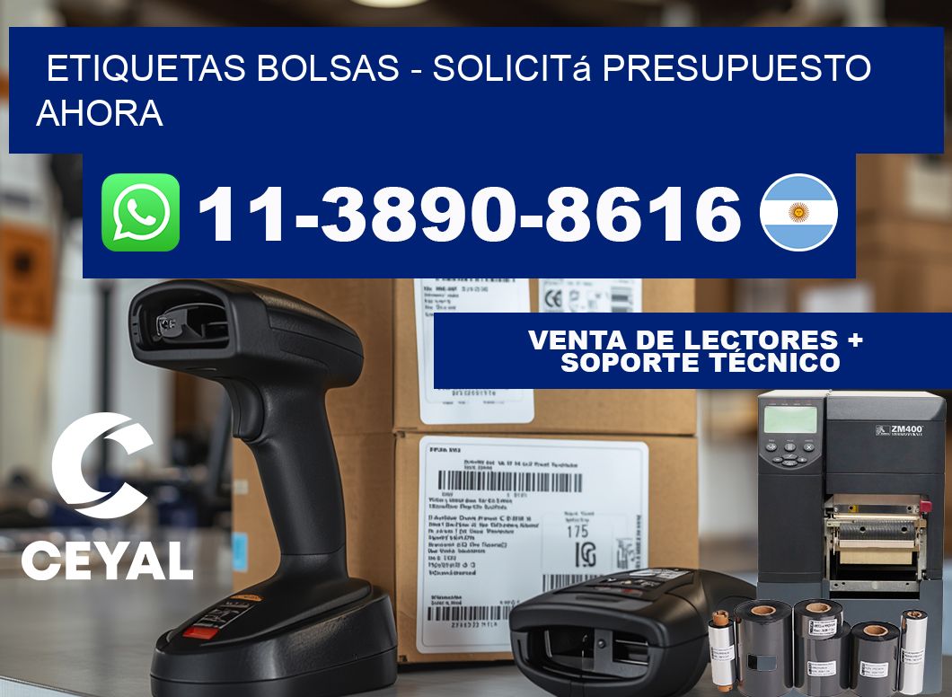 ETIQUETAS BOLSAS - Solicitá presupuesto ahora