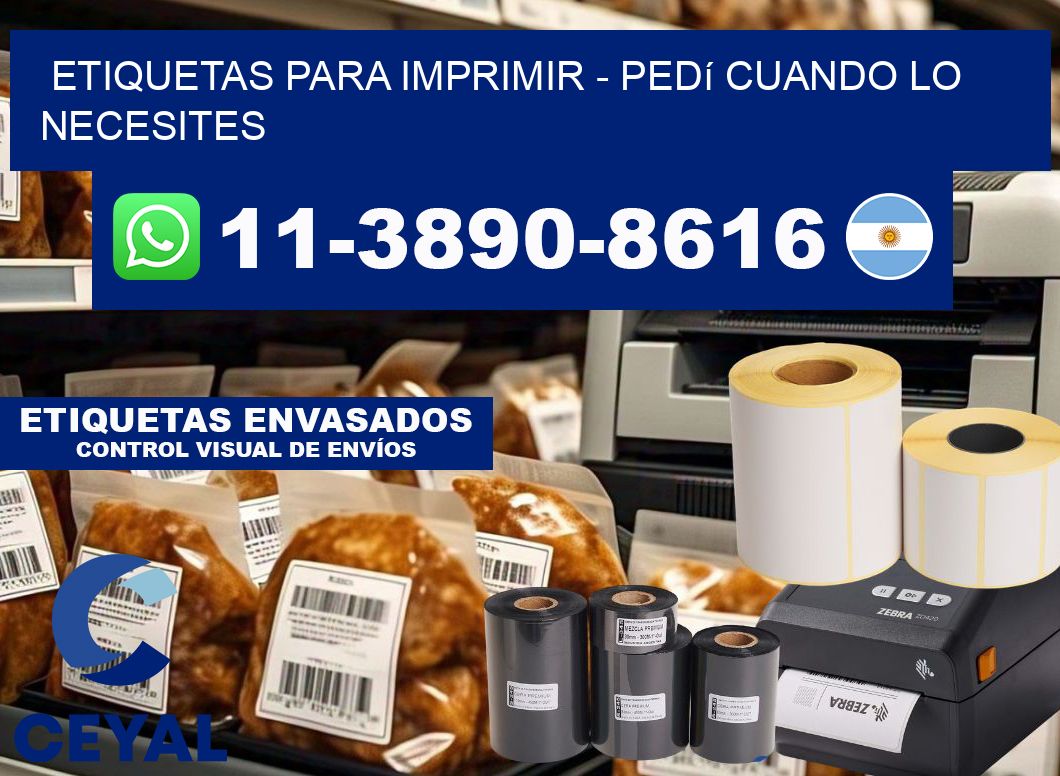 ETIQUETAS PARA IMPRIMIR - Pedí cuando lo necesites