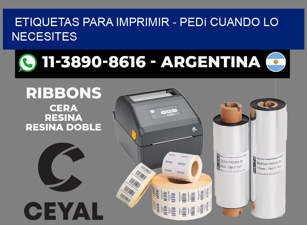 ETIQUETAS PARA IMPRIMIR - Pedí cuando lo necesites