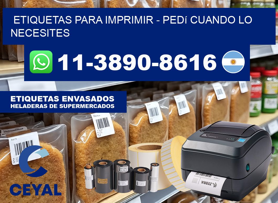 ETIQUETAS PARA IMPRIMIR – Pedí cuando lo necesites