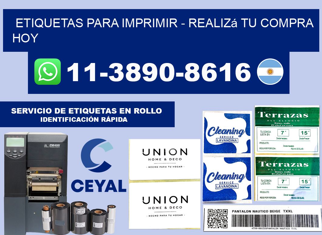 ETIQUETAS PARA IMPRIMIR - Realizá tu compra hoy