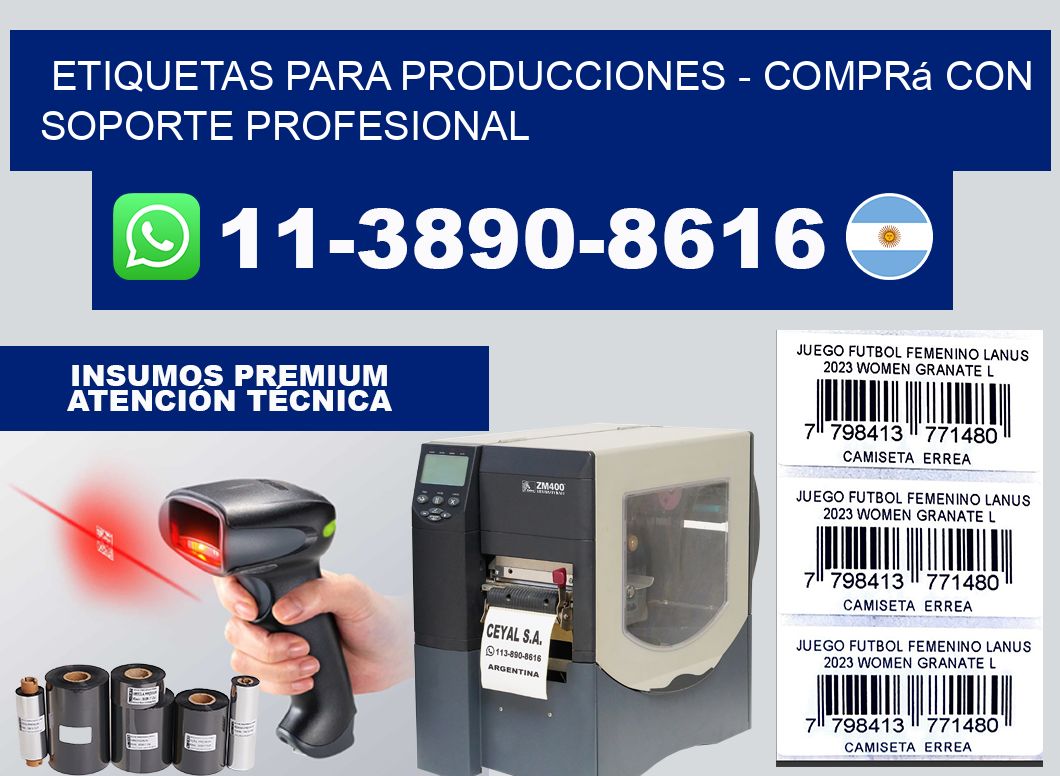 ETIQUETAS PARA PRODUCCIONES - Comprá con soporte profesional