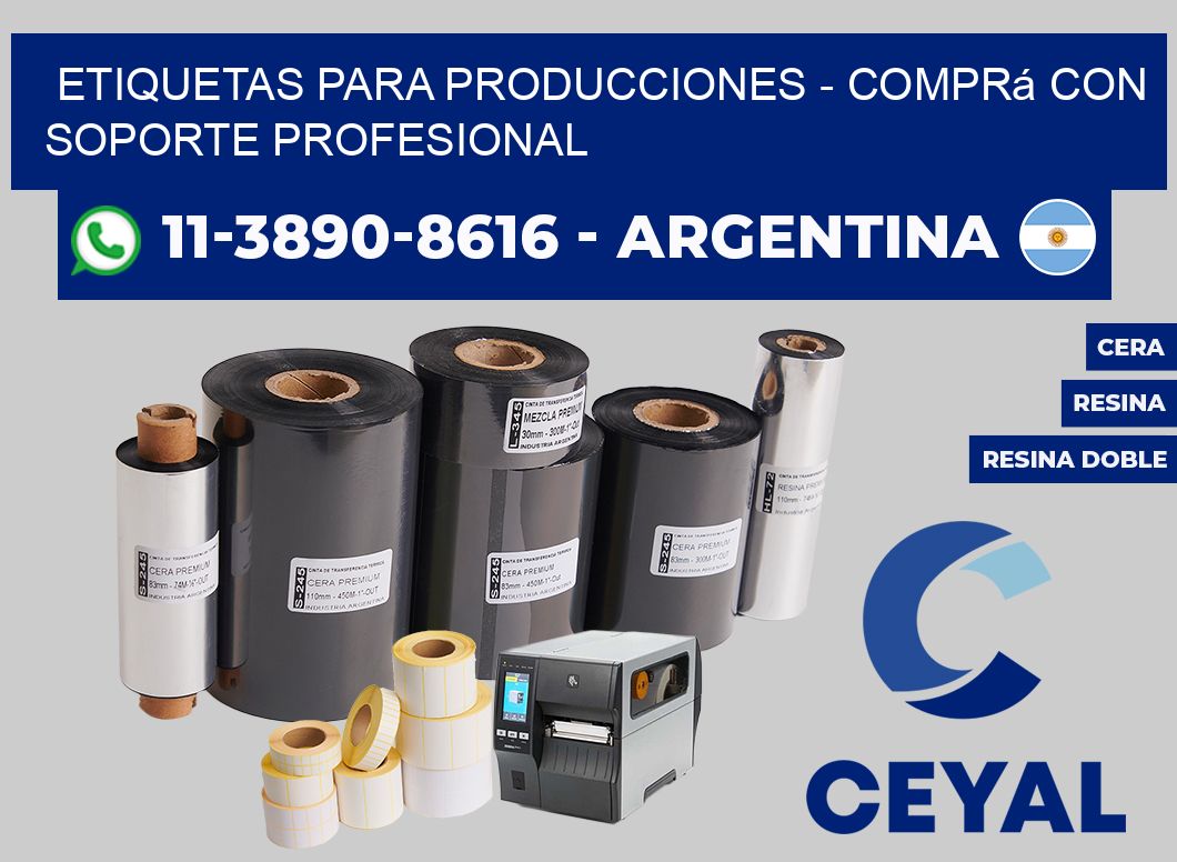 ETIQUETAS PARA PRODUCCIONES - Comprá con soporte profesional