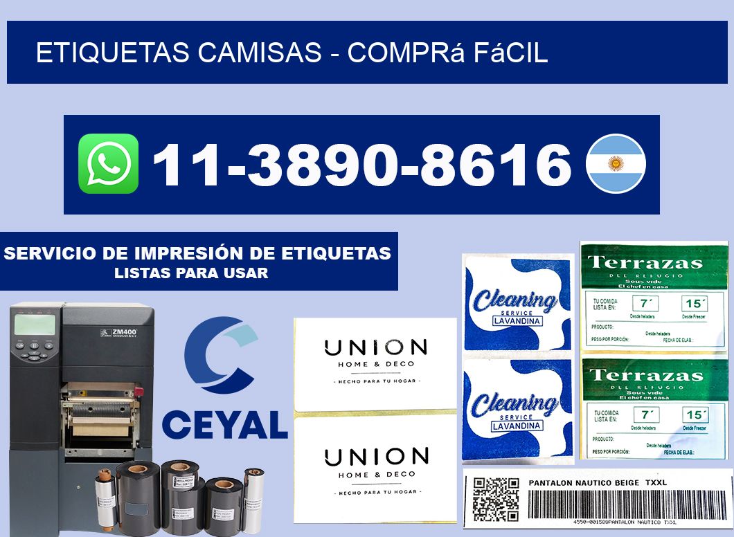 Etiquetas Camisas - Comprá fácil