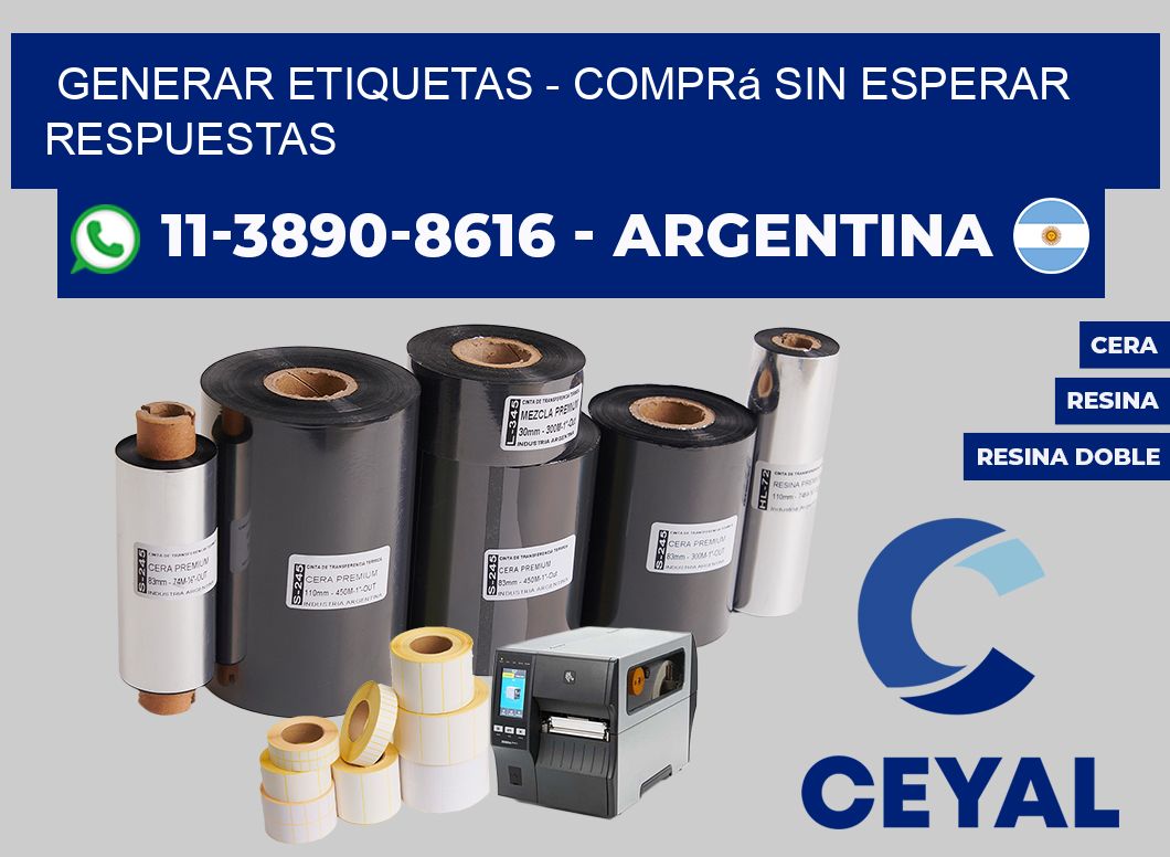 GENERAR ETIQUETAS - Comprá sin esperar respuestas