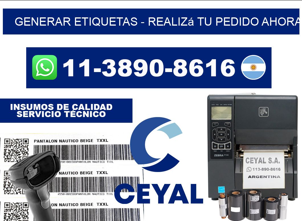 GENERAR ETIQUETAS - Realizá tu pedido ahora