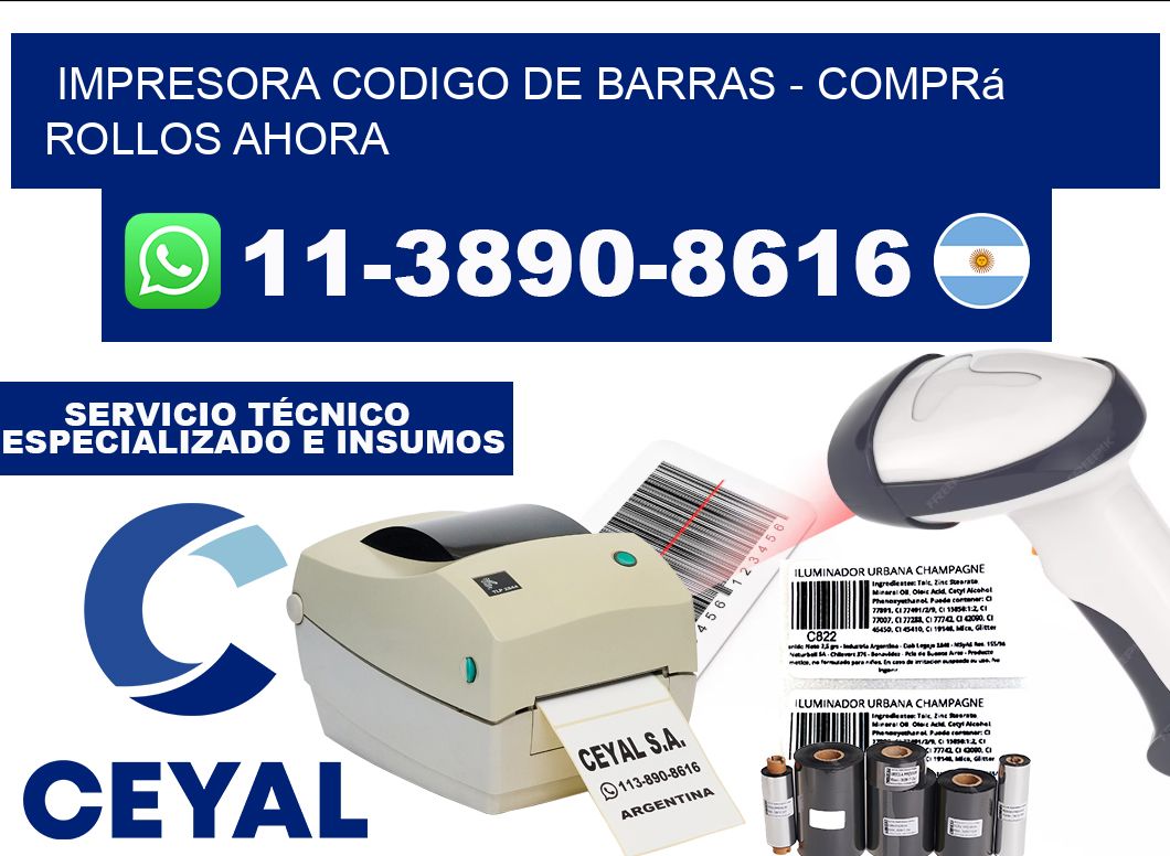 IMPRESORA CODIGO DE BARRAS - Comprá rollos ahora