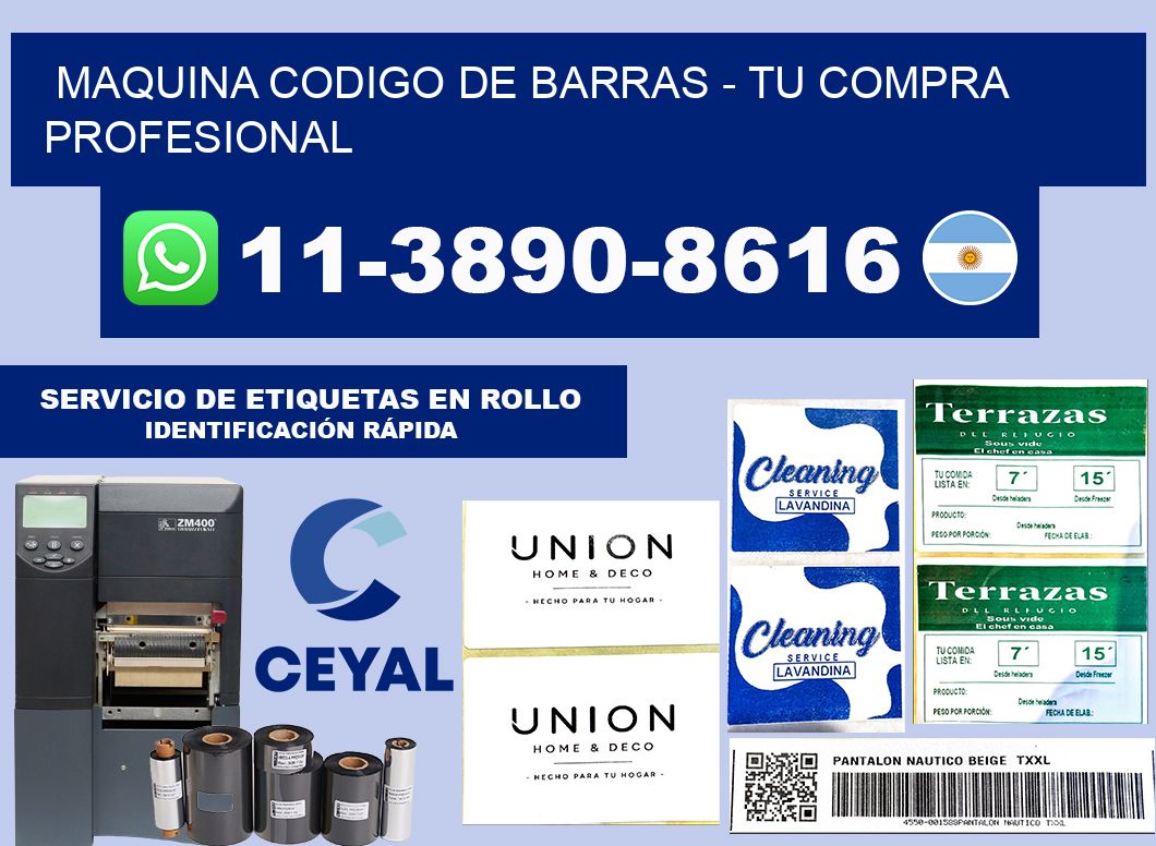 MAQUINA CODIGO DE BARRAS - Tu compra profesional