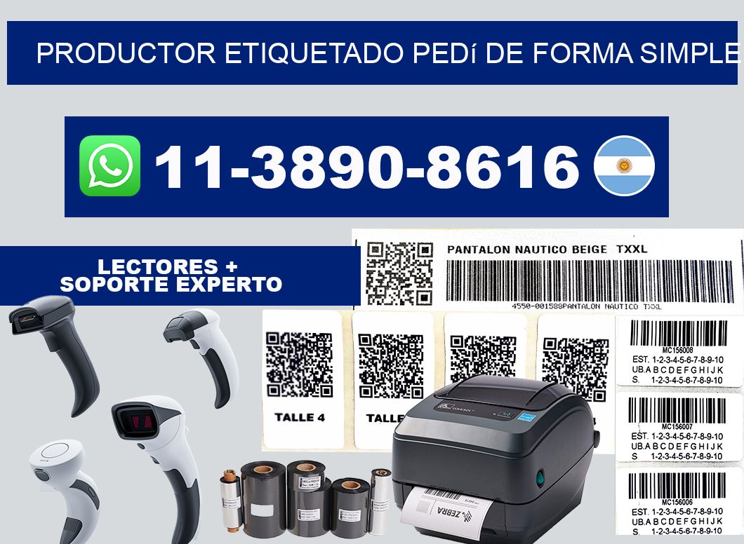 PRODUCTOR ETIQUETADO Pedí de forma simple