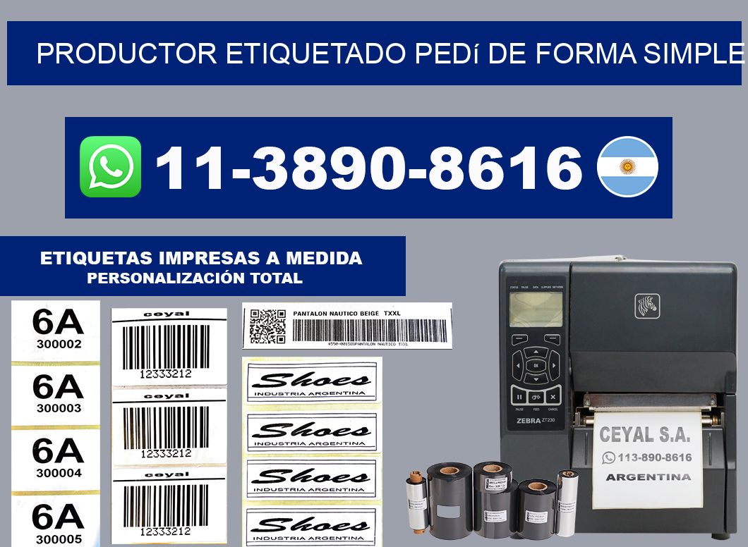 PRODUCTOR ETIQUETADO Pedí de forma simple