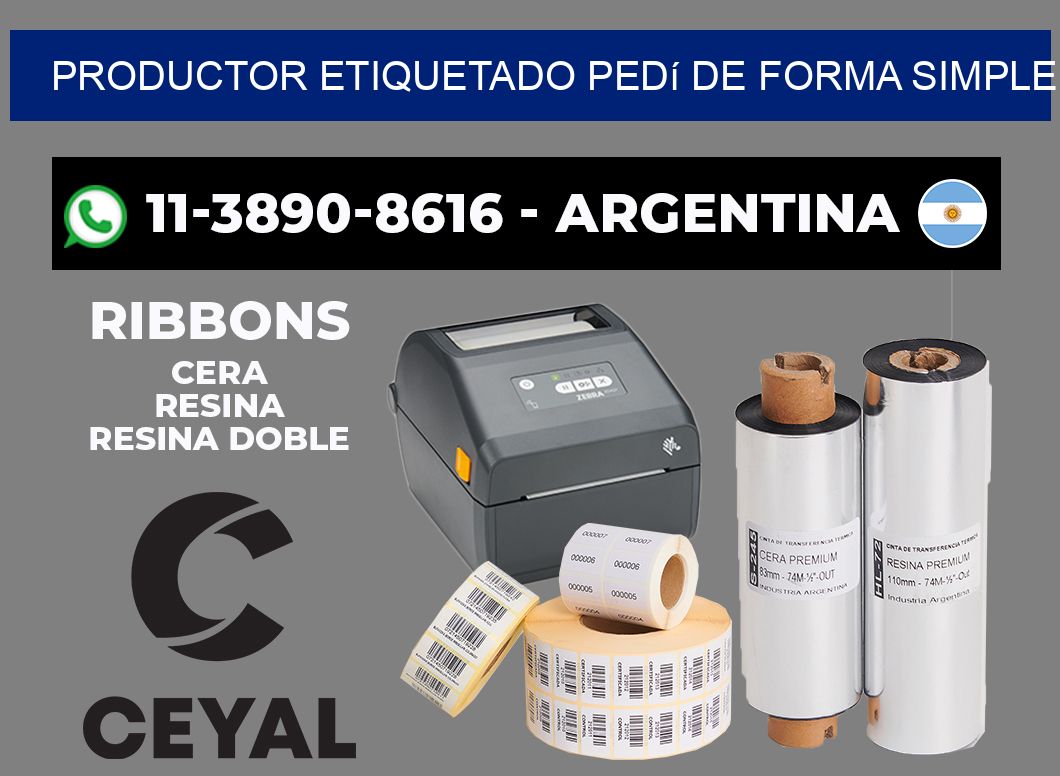 PRODUCTOR ETIQUETADO Pedí de forma simple