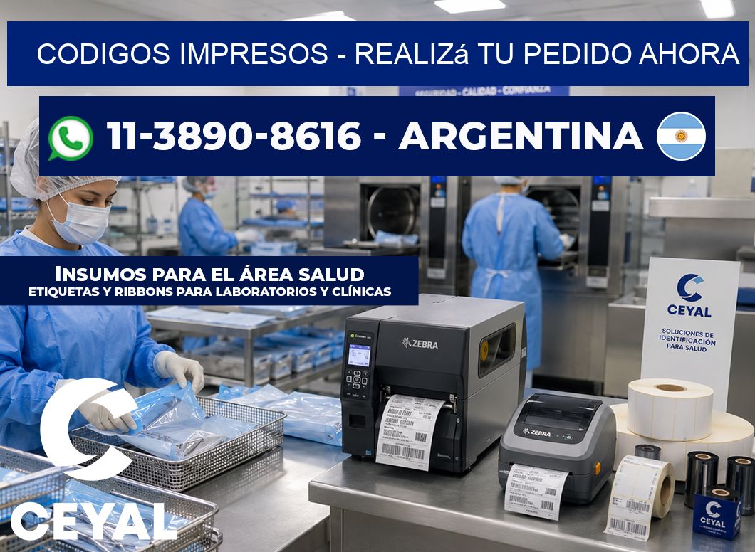 Codigos impresos - Realizá tu pedido ahora