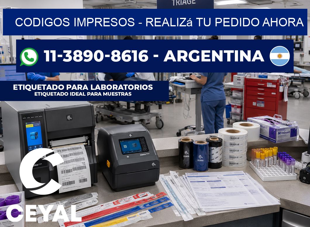 Codigos impresos - Realizá tu pedido ahora