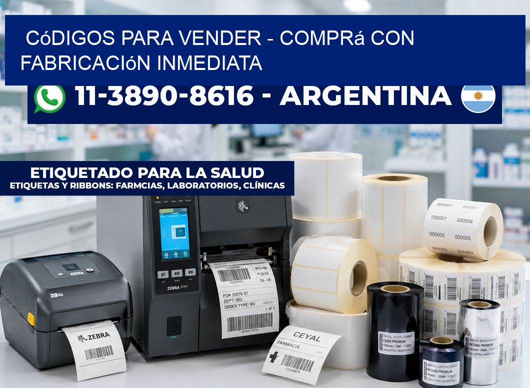Códigos para vender - Comprá con fabricación inmediata