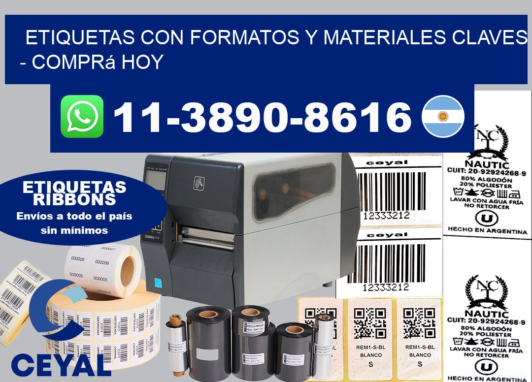 ETIQUETAS CON FORMATOS Y MATERIALES CLAVES - Comprá hoy