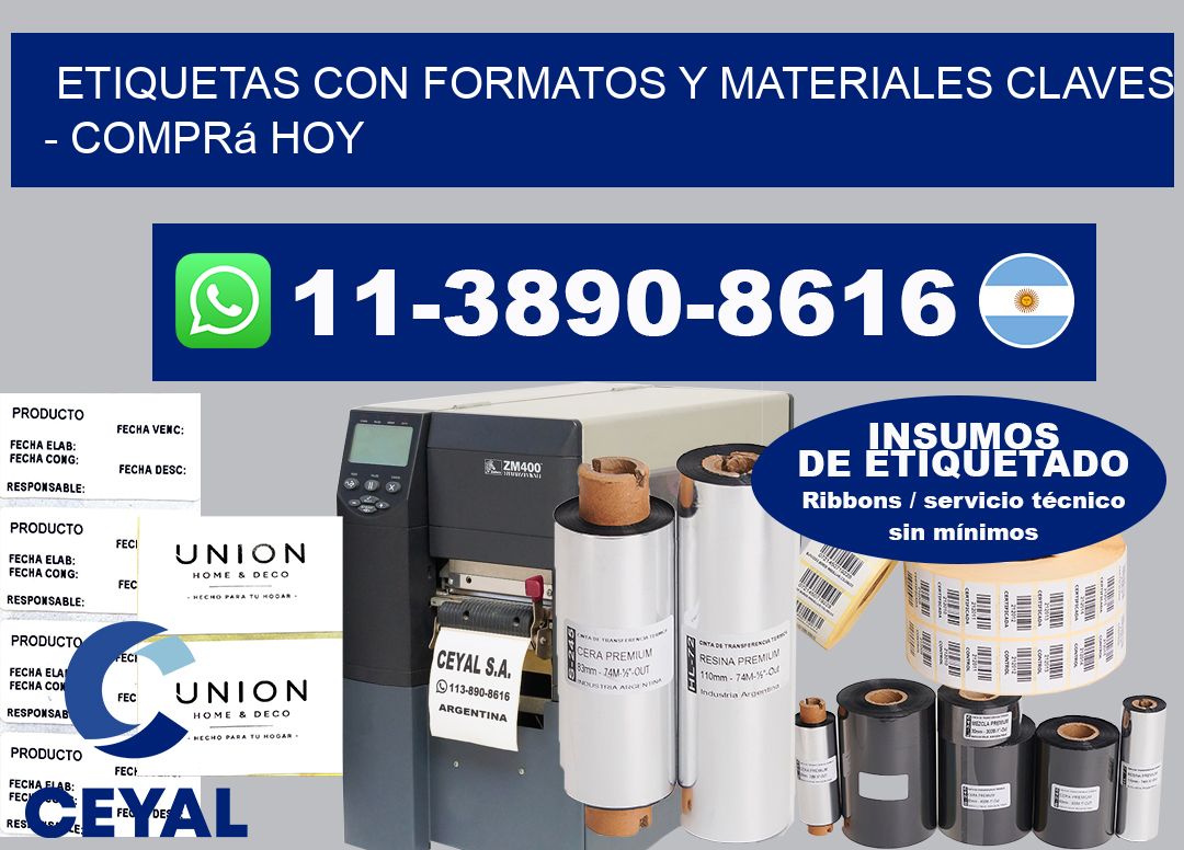 ETIQUETAS CON FORMATOS Y MATERIALES CLAVES - Comprá hoy