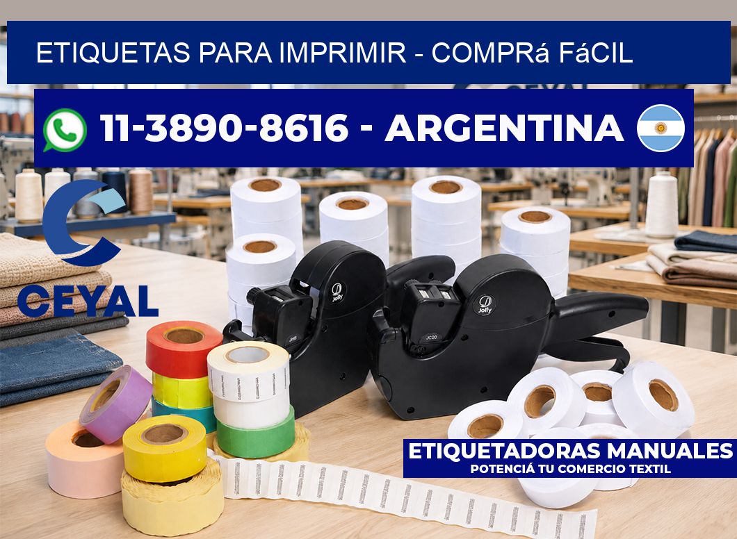 ETIQUETAS PARA IMPRIMIR - Comprá fácil