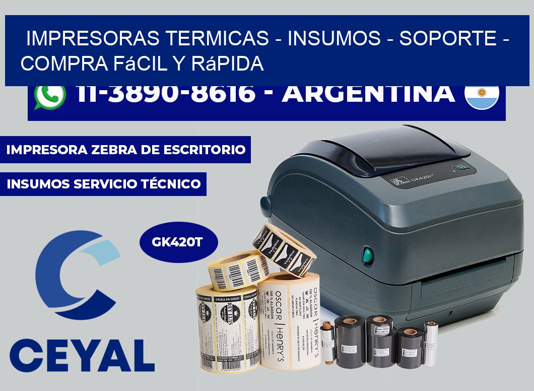 IMPRESORAS TERMICAS - INSUMOS - SOPORTE - Compra fácil y rápida