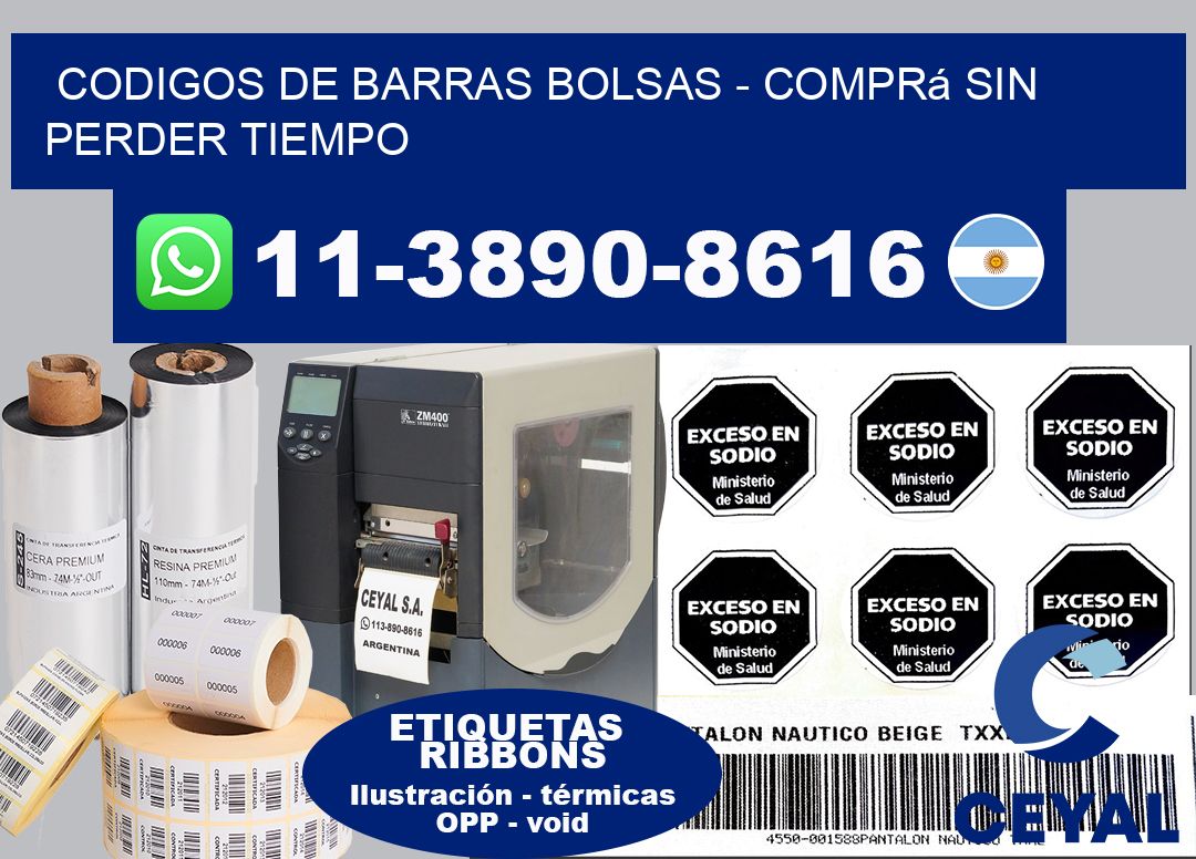 codigos de barras bolsas - Comprá sin perder tiempo