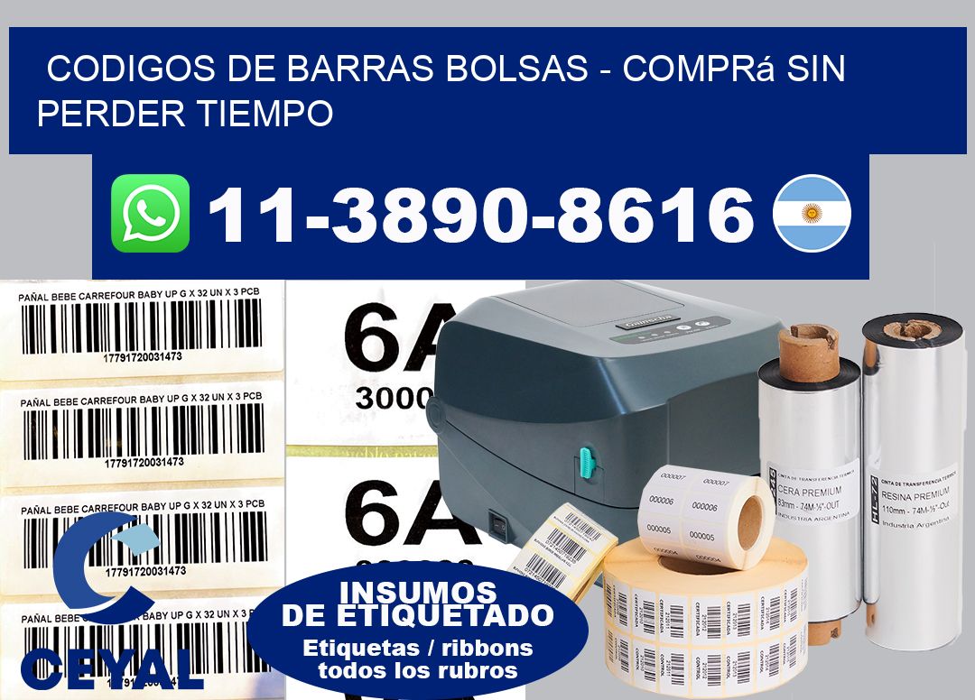 codigos de barras bolsas - Comprá sin perder tiempo