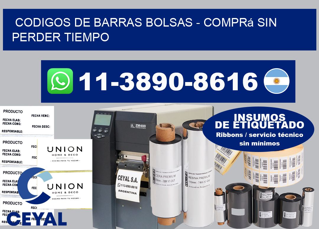 codigos de barras bolsas – Comprá sin perder tiempo