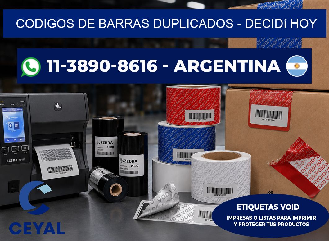 codigos de barras duplicados - Decidí hoy