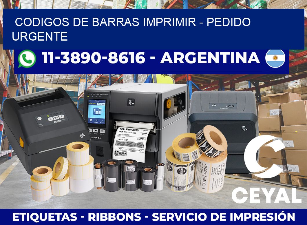codigos de barras imprimir - Pedido urgente