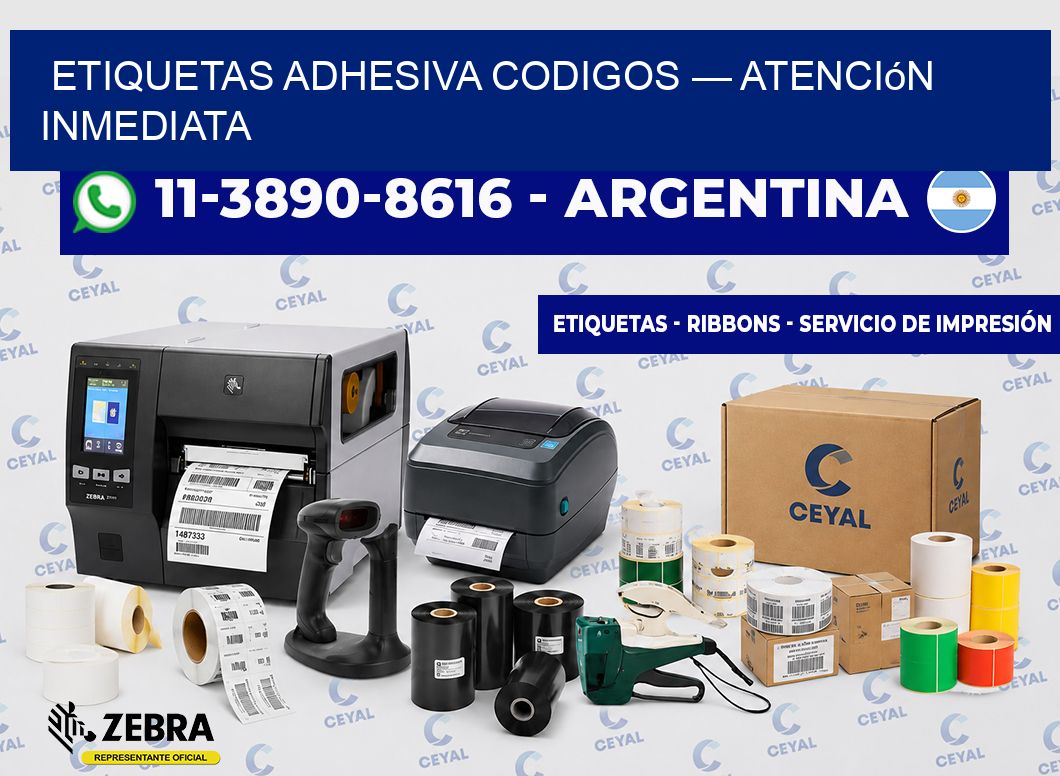etiquetas adhesiva codigos — Atención inmediata