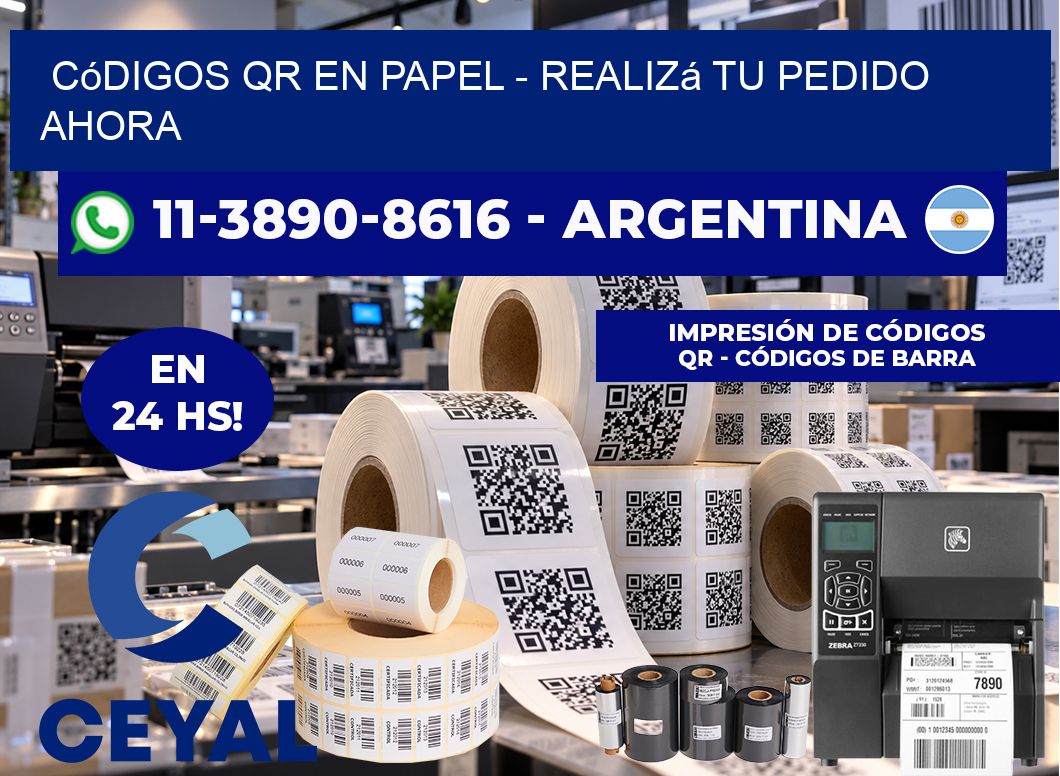Códigos QR en Papel - Realizá tu pedido ahora