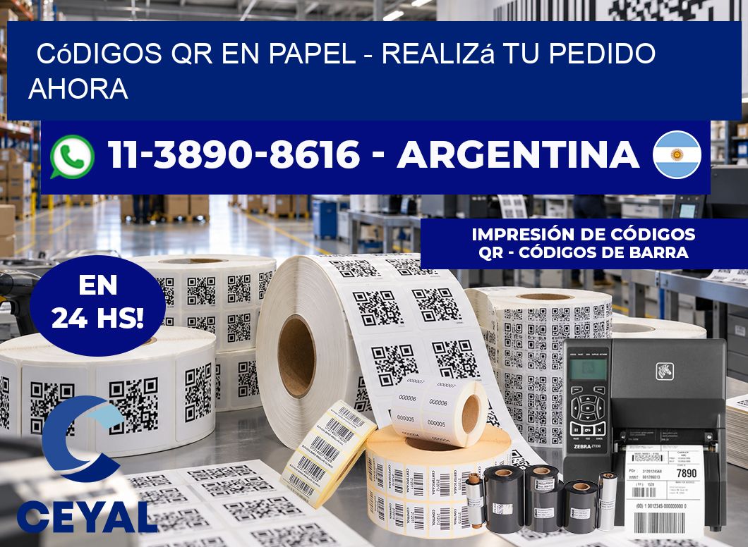 Códigos QR en Papel - Realizá tu pedido ahora