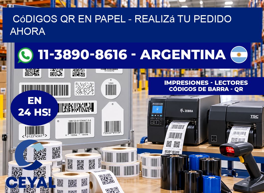 Códigos QR en Papel - Realizá tu pedido ahora