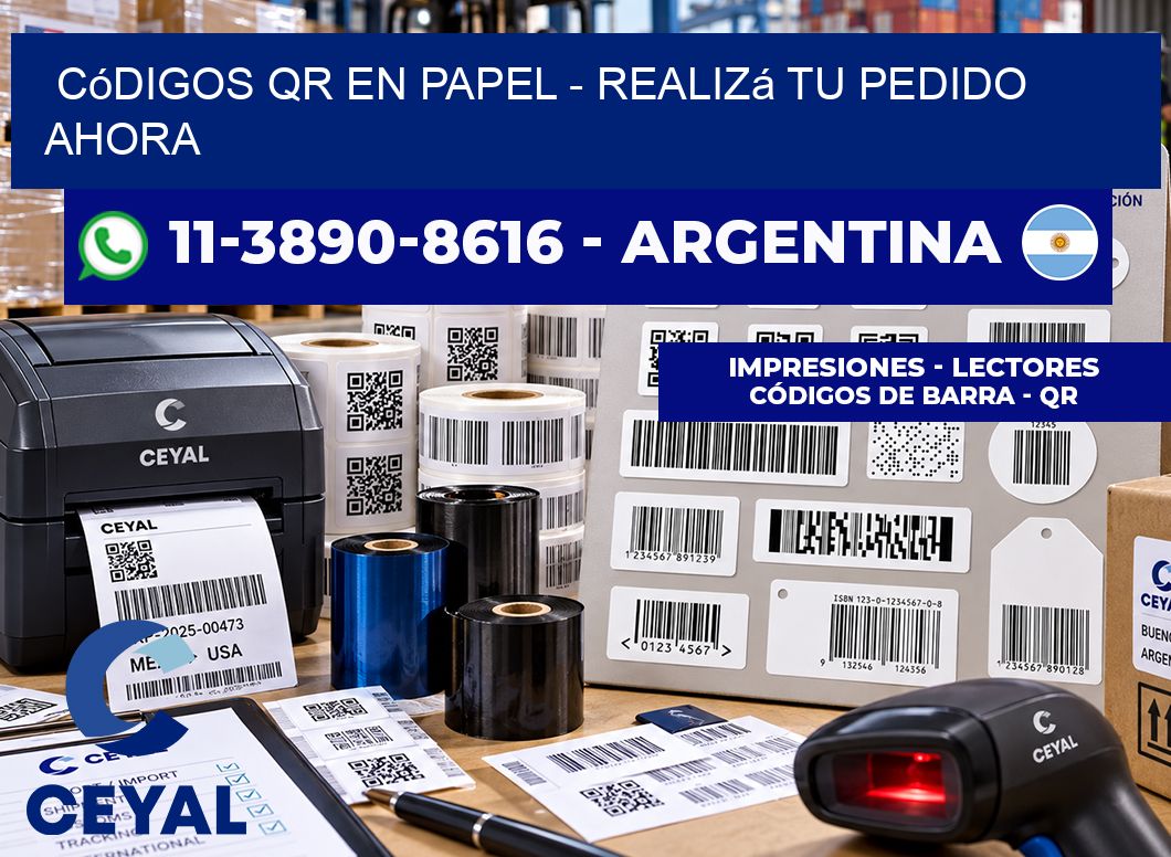 Códigos QR en Papel - Realizá tu pedido ahora